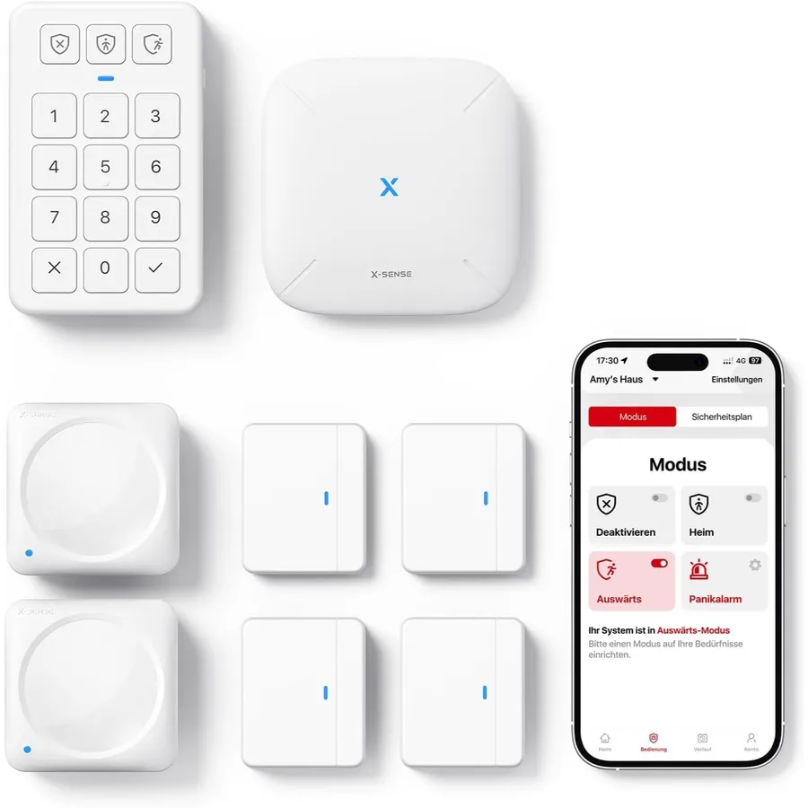 X-Sense AS08 - Smarte Alarmanlage für Tür und Fenster, 8er-Set