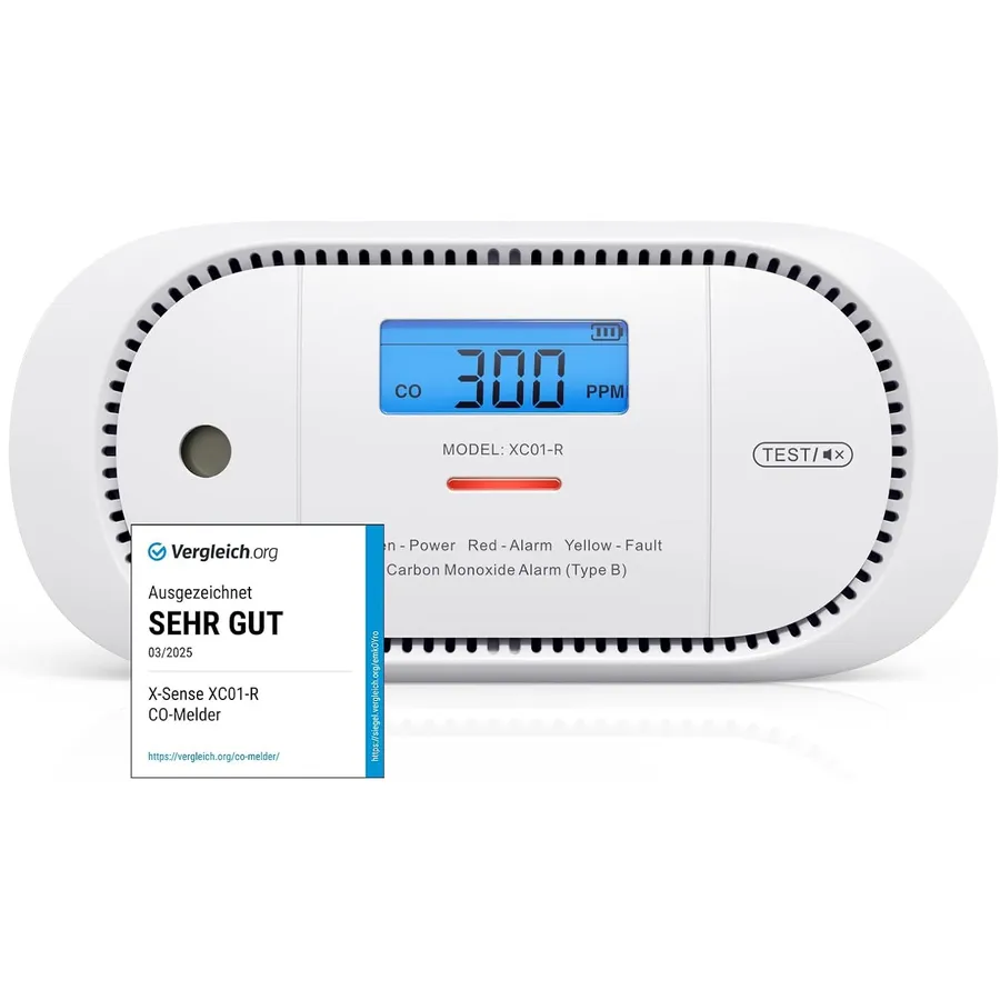X-Sense XC01-R - Kohlenmonoxidmelder mit LCD und Spitzenwertspeicher