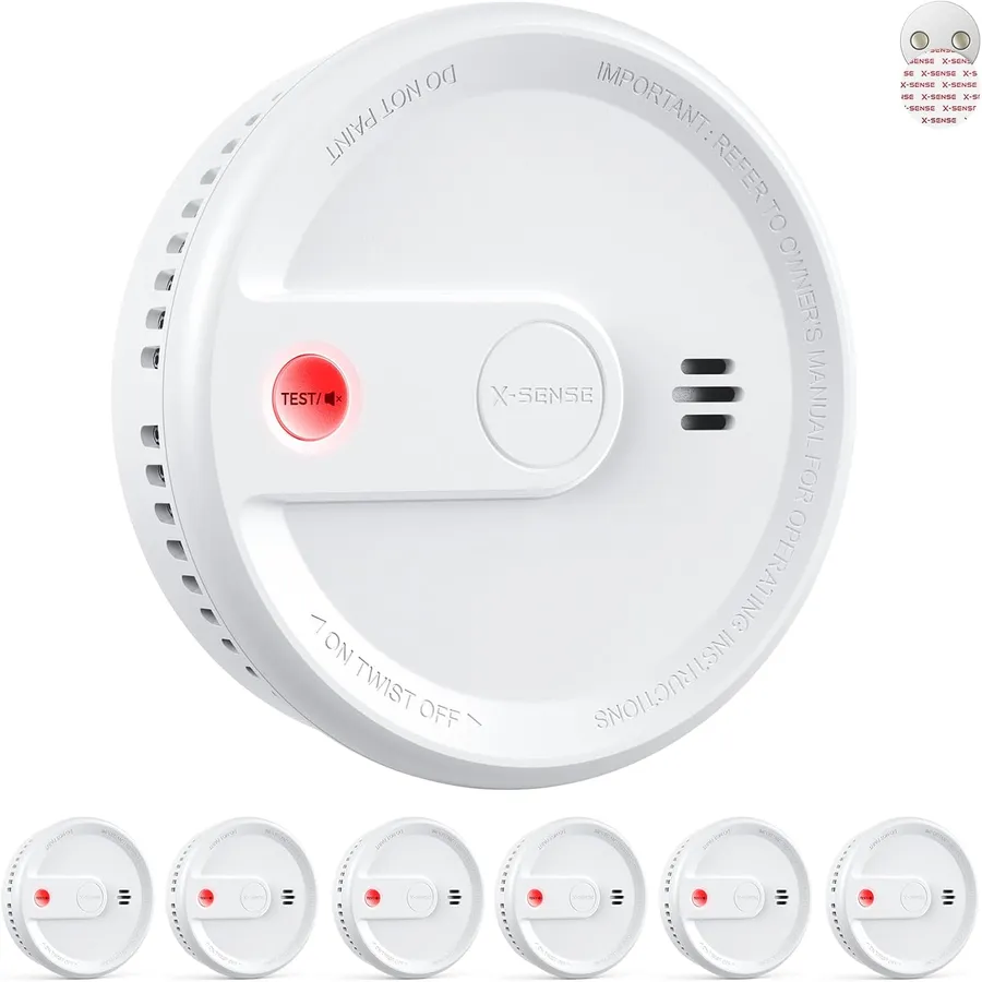 X-Sense XS0G-SN - Flacher Rauchmelder mit Magnethalterung, 6er-Set