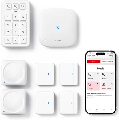 X-Sense AS08 - Kit de alarma para el hogar Wi-Fi de 8 piezas