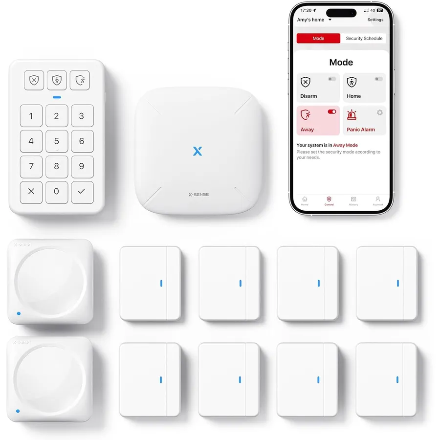 X-Sense AS12 - Kit de alarma para el hogar Wi-Fi de 12 piezas