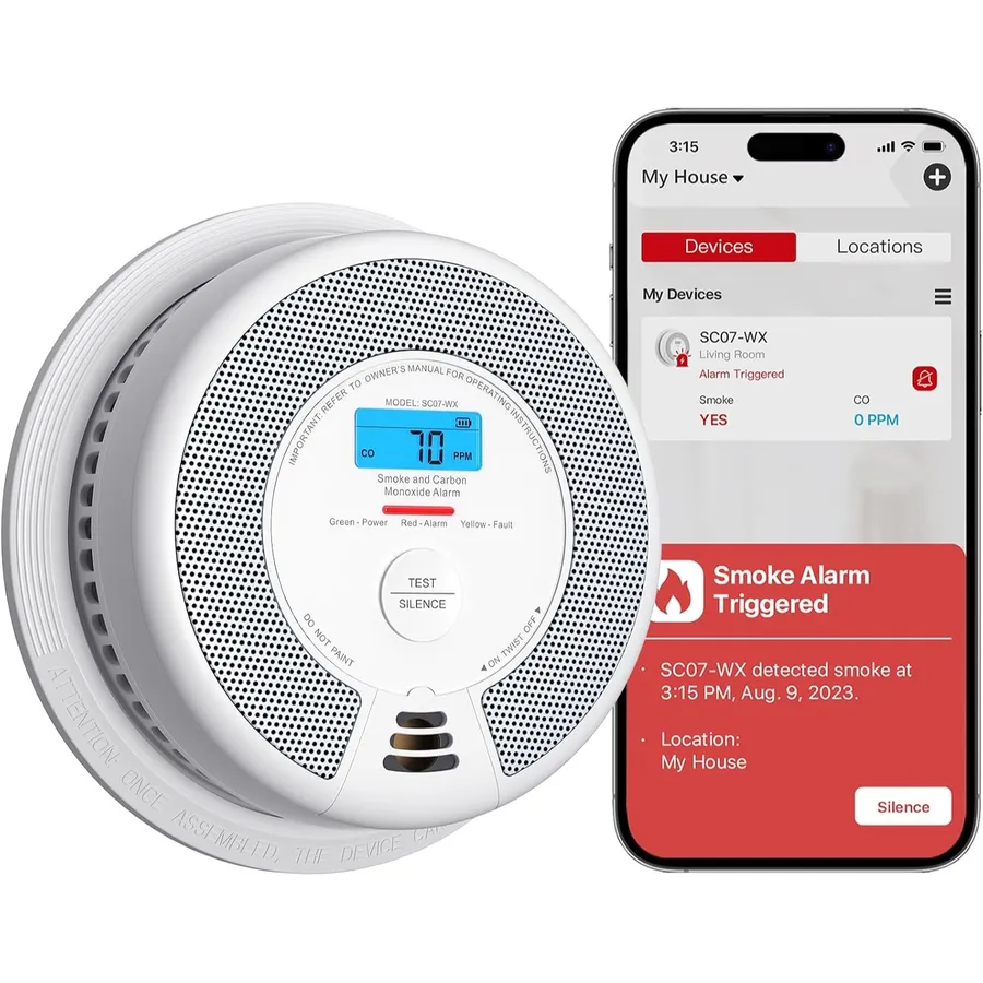 X-Sense SC07-WX - Detector de humo y monóxido de carbono Wi-Fi