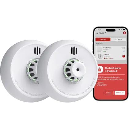 X-Sense XH02-M - Detector de calor compatible con estación base, pack de 2