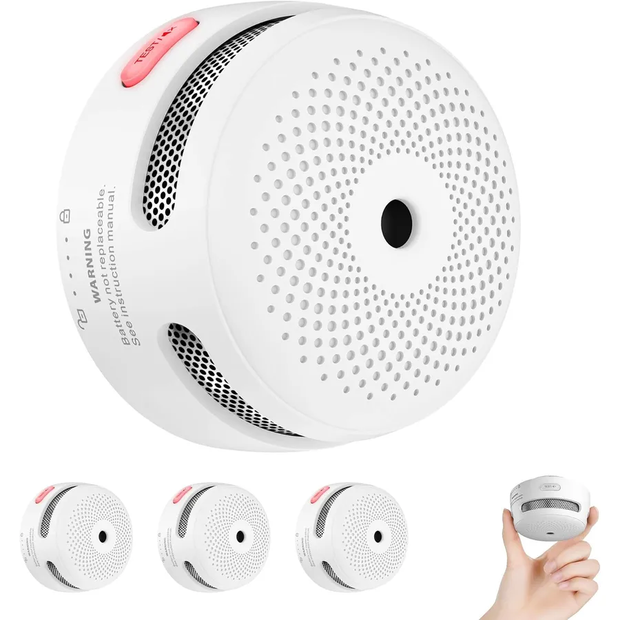 X-Sense XS01 - Mini detector de humo autónomo, batería de 10 años, pack de 3