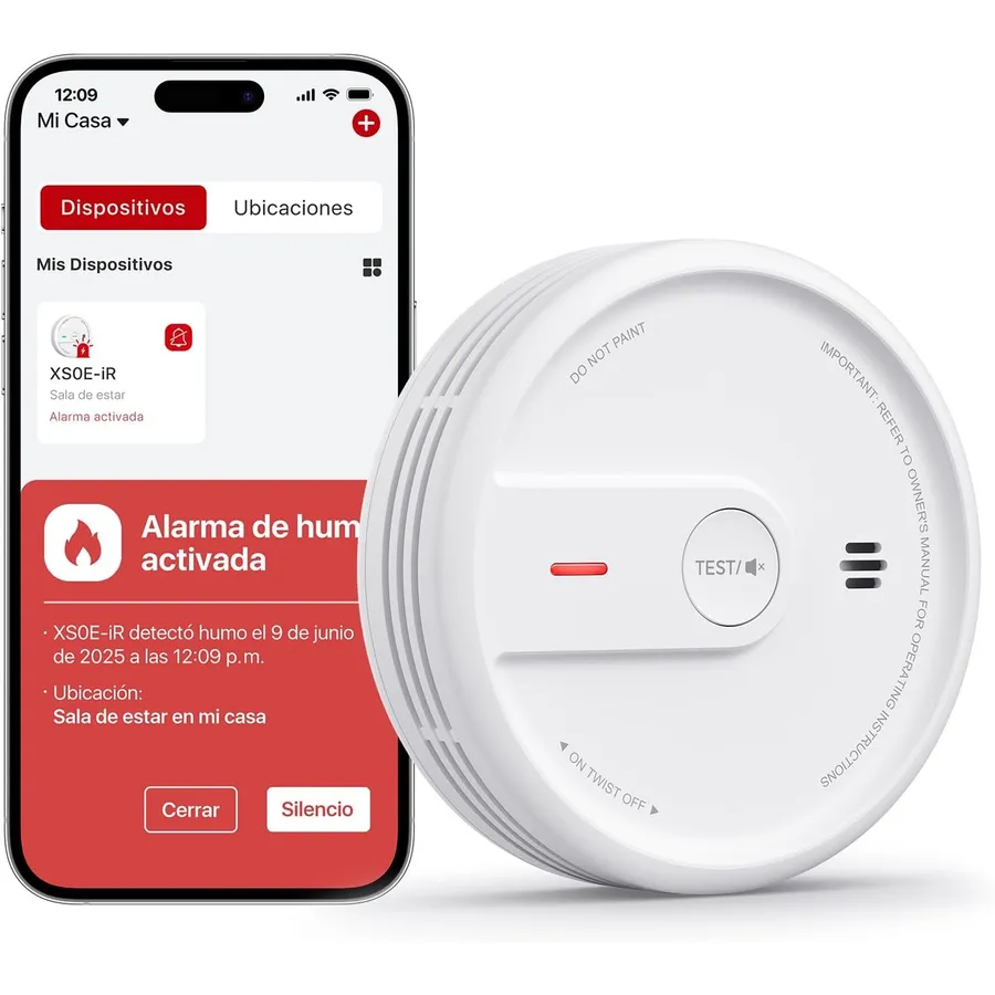 X-Sense XS0E-iR - Detector de humo Wi-Fi con modo nocturno