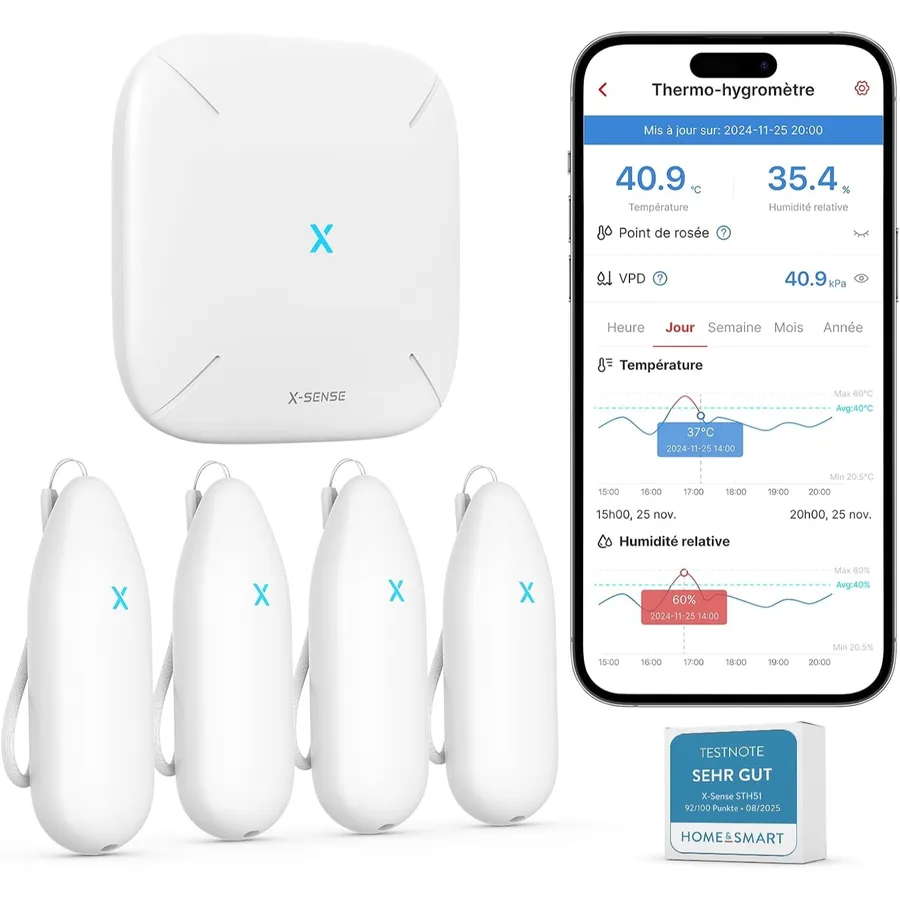 X-Sense STH55 - Kit thermo-hygromètres connectés avec station de base