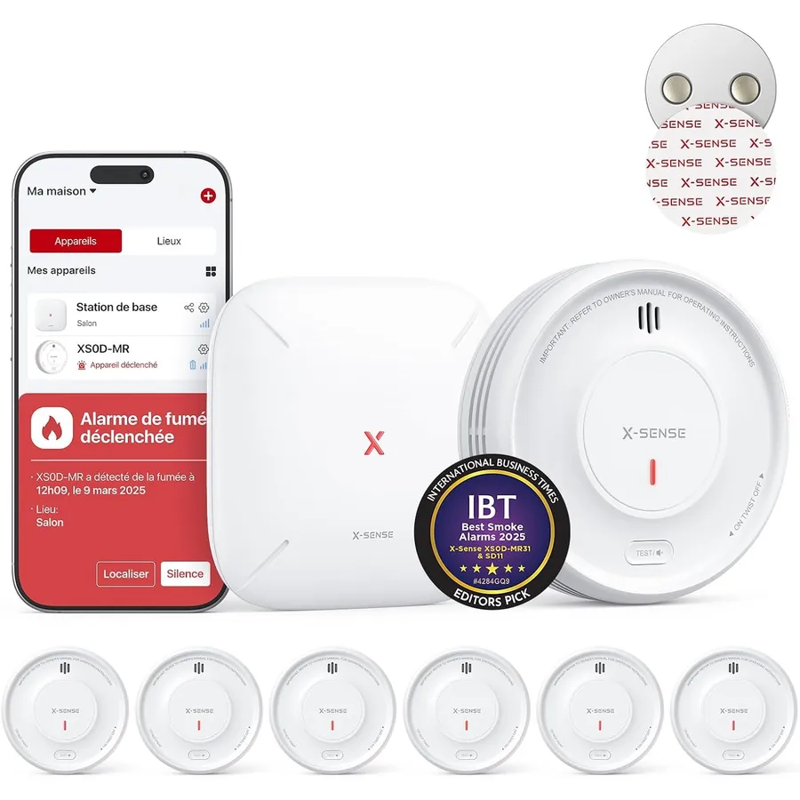 X-Sense XS0D-MR61 - Kit détecteurs de fumée magnétiques avec base SBS50