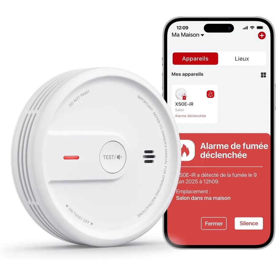 X-Sense XS0E-iR - Détecteur de fumée Wi-Fi avec mode nuit