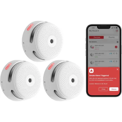 X-Sense XS01-WX - Mini rilevatore di fumo Wi-Fi, senza base