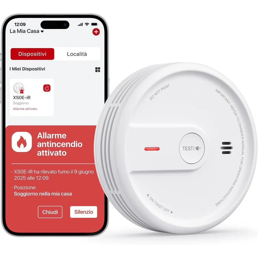 X-Sense XS0E-iR - Rilevatore di fumo Wi-Fi con modalità notturna